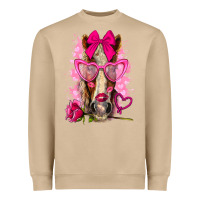Mushroom valentines day horse with sunglasses Heavyweight Sweatshirt - NancyCooperArtShop