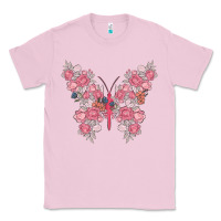 Bubblegum Pink floral butterfly Classic Tee - MaliasSmallBusiness