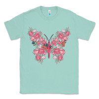 Seafoam floral butterfly Classic Tee - MaliasSmallBusiness