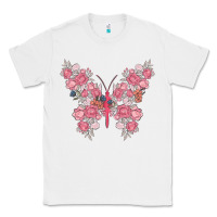 White floral butterfly Classic Tee - MaliasSmallBusiness