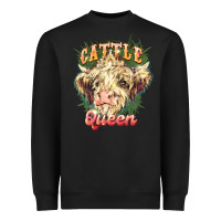 Black cattle queen Heavyweight Sweatshirt - NancyCooperArtShop