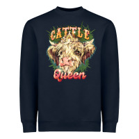 Navy cattle queen Heavyweight Sweatshirt - NancyCooperArtShop