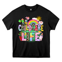 Black childcare life Heavy Core Tee - AdoDesignShop