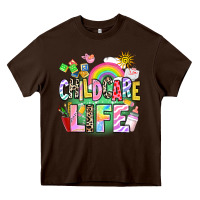 Chocolate Brown childcare life Heavy Core Tee - AdoDesignShop
