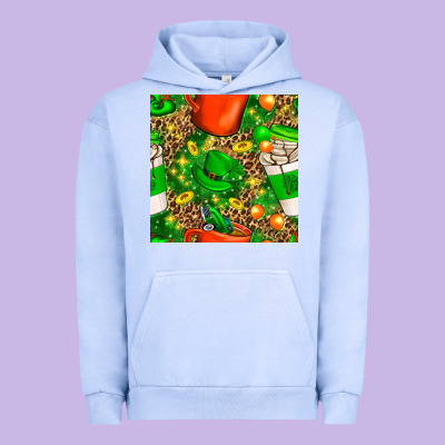 Coffee Cups St. Patrick's Day With Leopard Seamless Pattern Bbs Urban Hoodie Designed By Bundleandbundleshop