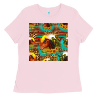 Bubblegum Pink desert horse seamless patern Ladies Tee - HRA Design Shop