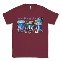 Burgundy Christmas Coffee Classic Tee - CowhideDigitalArt