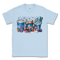 Dusty Blue Christmas Coffee Classic Tee - CowhideDigitalArt