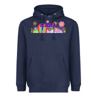 Navy boho retro floral mama Heavyweight Hoodie - TumblerDesignByShophia