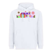White boho retro floral mama Heavyweight Hoodie - TumblerDesignByShophia
