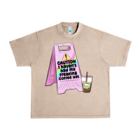French Oak caution i haven't had my coffee yet Urban Heavy Tee - MaliasSmallBusiness