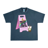 Midnight Navy caution i haven't had my coffee yet Urban Heavy Tee - MaliasSmallBusiness