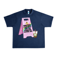 Navy caution i haven't had my coffee yet Urban Heavy Tee - MaliasSmallBusiness