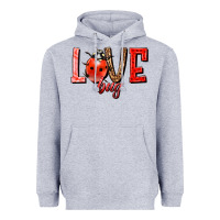 Heather Grey Love bug Heavyweight Hoodie - HowdyJamesFarm