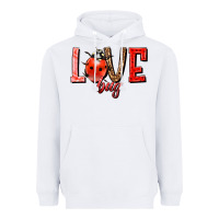 White Love bug Heavyweight Hoodie - HowdyJamesFarm