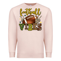 Pale Pink Football vibes yellow and green team color Premium Sweatshirt - HowdyJamesFarm