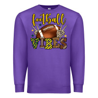 Purple Football vibes yellow and green team color Premium Sweatshirt - HowdyJamesFarm