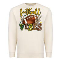 Sandshell Football vibes yellow and green team color Premium Sweatshirt - HowdyJamesFarm