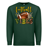 Sports Green Football vibes yellow and green team color Premium Sweatshirt - HowdyJamesFarm