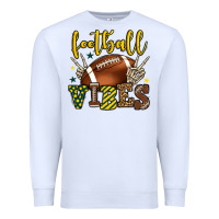 White Football vibes yellow and green team color Premium Sweatshirt - HowdyJamesFarm