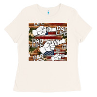 Bone dad life fist bump seamless pattern Ladies Tee - HRA Design Shop
