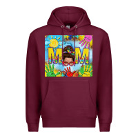 Burgundy Messy bun Autism mom 20oz skinny tumbler Premium Hoodie - TumblerDesignByShophia
