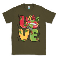 Army Green love juneteenth lips Classic Tee - MaliasSmallBusiness