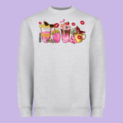 Boss Lady Coffee Cups Heavyweight Sweatshirt Designed By Nancycooperartshop