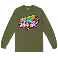 Army Green hello pre k Long Sleeve Tee - JahusDesignShop
