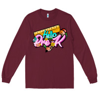 Burgundy hello pre k Long Sleeve Tee - JahusDesignShop