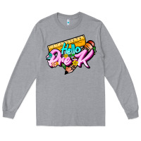 Heather Grey hello pre k Long Sleeve Tee - JahusDesignShop