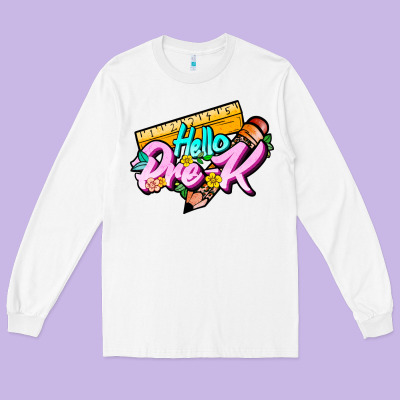 Hello Pre K Long Sleeve Tee Designed By Jahusdesignshop