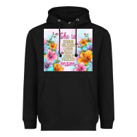 Black she is mom with flowers Heavyweight Hoodie - TumblerDesignByShophia