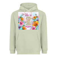 Matcha she is mom with flowers Heavyweight Hoodie - TumblerDesignByShophia