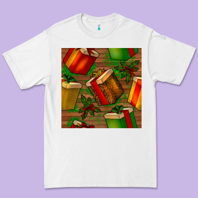 Christmas Gift Box Seamless Pattern Premium Tee Designed By Bundleandbundleshop