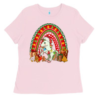 Bubblegum Pink Christmas Unicorn Rainbow Ladies Tee - FaDigitalArtStudio