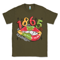Army Green 1865 juneteenth lips Classic Tee - MaliasSmallBusiness