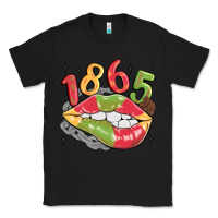 Black 1865 juneteenth lips Classic Tee - MaliasSmallBusiness