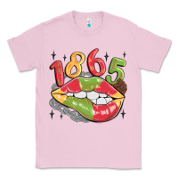 Bubblegum Pink 1865 juneteenth lips Classic Tee - MaliasSmallBusiness