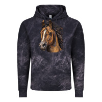 Cloud Black quarter horse portrait Vintage Hoodie - LillyAllenDesigns