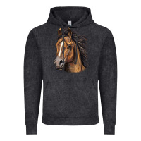 Vintage Black quarter horse portrait Vintage Hoodie - LillyAllenDesigns