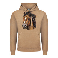 Vintage Coffee quarter horse portrait Vintage Hoodie - LillyAllenDesigns