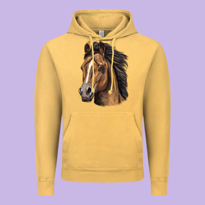 Quarter Horse Portrait Vintage Hoodie Designed By Lillyallendesigns