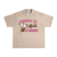 French Oak running on caffeine & chaos Urban Heavy Tee - MaliasSmallBusiness