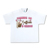 White running on caffeine & chaos Urban Heavy Tee - MaliasSmallBusiness