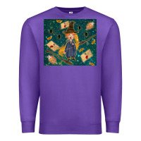 Purple wizard boy with mouse Premium Sweatshirt - TumblerDesignByShophia