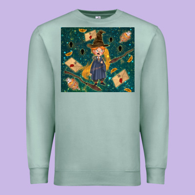 Wizard Boy With Mouse Premium Sweatshirt Designed By Tumblerdesignbyshophia