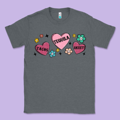 Tacos Tequila Anxiety Classic Tee Designed By Maliassmallbusiness