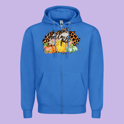 Hello Fall Zipper Hoodie Designed By Bettercallsaul