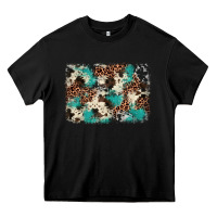 Black turquoise glitter cowhide background Heavy Core Tee - BarkalooDesign